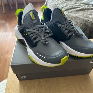 Puma Men's GS.One Golf Shoes in Gray and Neon Yellow